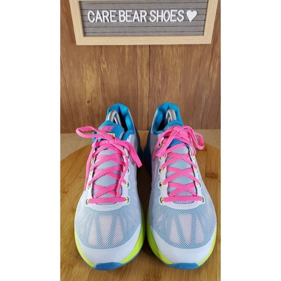 Nike Lunarglide 6 GS SZ 7Y White Pink Blue 654156 100 - Picture 4 of 6